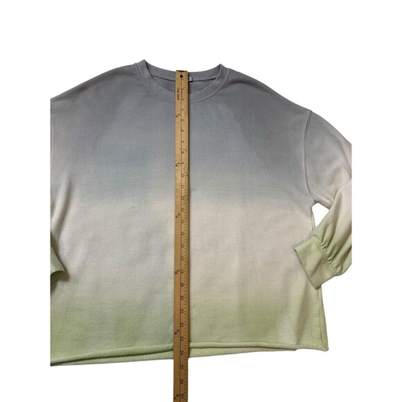 Rails Reeves Blue Mint Dip Dye Sweatshirt Women's Size Small Blue & Lemon Yellow - Picture 5 of 11